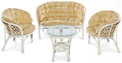 Купить Набор мебели из натурального ротанга Багама 03-10 (белый) на stol-stool.ru 4721-komplekt-bagama-03-10-white