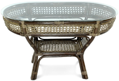 Купить Стол из натурального ротанга Пеланги овальный 02-15А-1 (браун) на stol-stool.ru 4721-stol-Pelangi-02-15A-1-brown