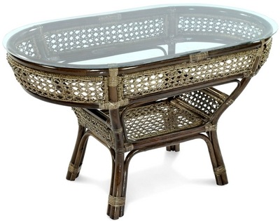 Купить Стол из натурального ротанга Пеланги овальный 02-15А-1 (браун) на stol-stool.ru 4721-stol-Pelangi-02-15A-1-brown