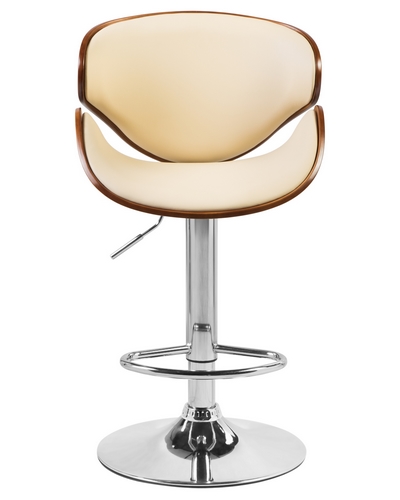 Купить Барный стул 4905 коричневое дерево, кожзам: кремовый на stol-stool.ru 4741-LMZ-4905-korichnevoe-derevo-cvet-kremovyj