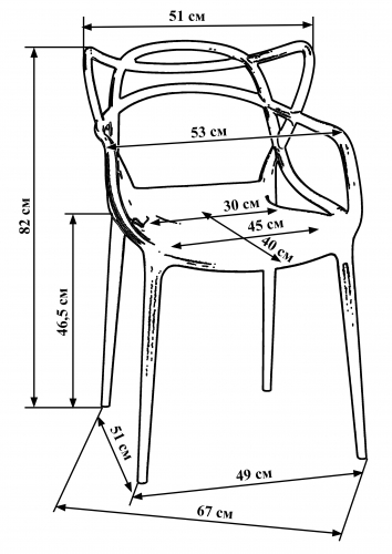 Купить Стул пластиковый Masters PP-601, белый на stol-stool.ru 4741-LMZL-PP-601-cvet-belyj