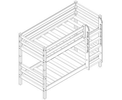 Купить Кровать детская Соня 9 с прямой лестницей (белая) в Stol-stool.ru 4734-Dvuhjarusnaja-krovat-Sonja-s-prjamoj-lestnicej