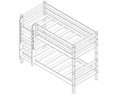 Купить Кровать детская Соня 9 с прямой лестницей (белая) в Stol-stool.ru 4734-Dvuhjarusnaja-krovat-Sonja-s-prjamoj-lestnicej