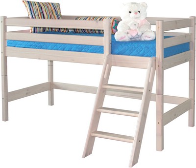 Купить Кровать детская Соня 12 с наклонной лестницей (белая) в Stol-stool.ru 4734-Nizkaja-krovat-Sonja-s-naklonnoj-lestnicej