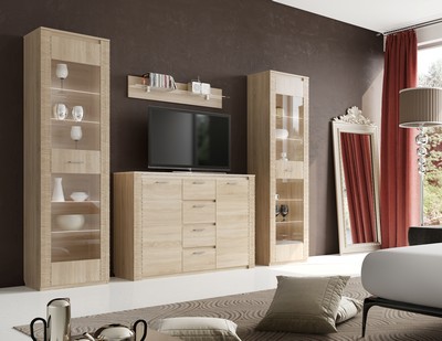 Купить Витрина в гостиную Элана (дуб сонома) в Stol-stool.ru 4734-Vitrina-Jelana-dub